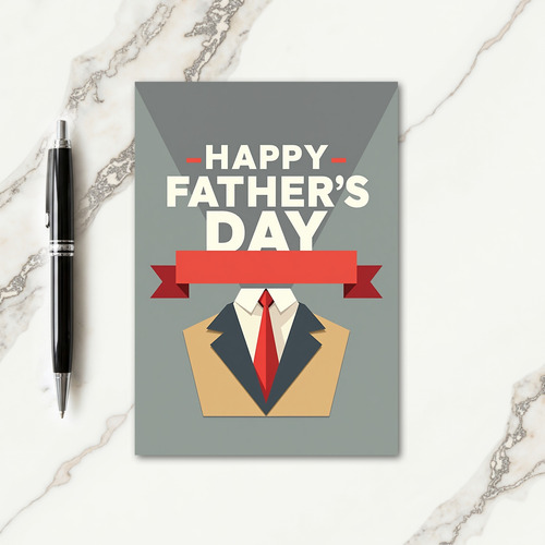 Crimson Tie Fathers Day Card