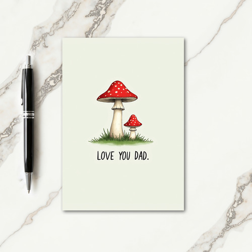 Crimson Toadstool Fathers Day Card