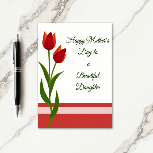Crimson Tulip Moms Day Card