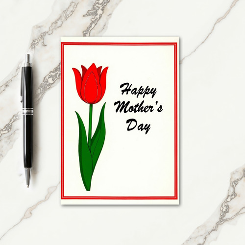 Crimson Tulip Mothers Day Card