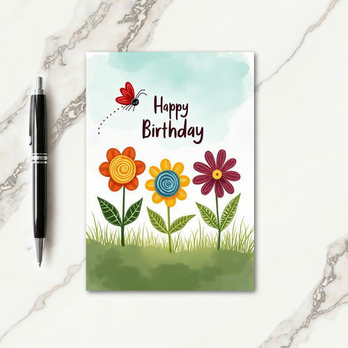 Crimson Wings Birthday Card