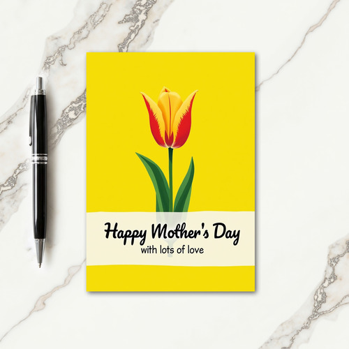 Crimson Yellow Moms Day Card