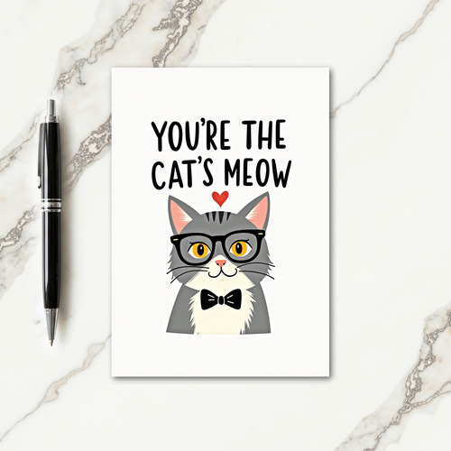 Crisp Feline Meow Admiration Card