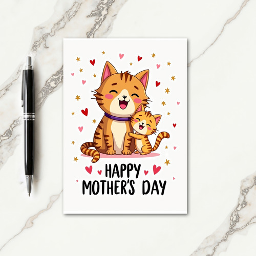 Crisp Feline Mothers Day Card
