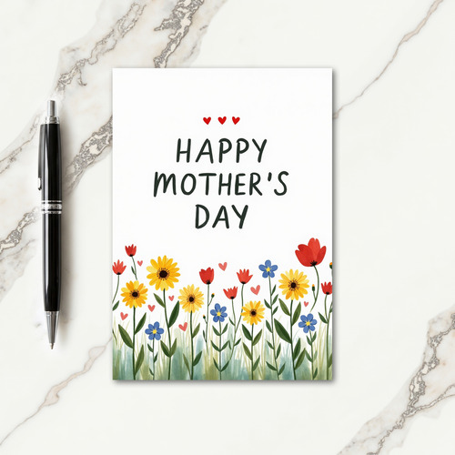 Crisp Floral Mothers Day Card