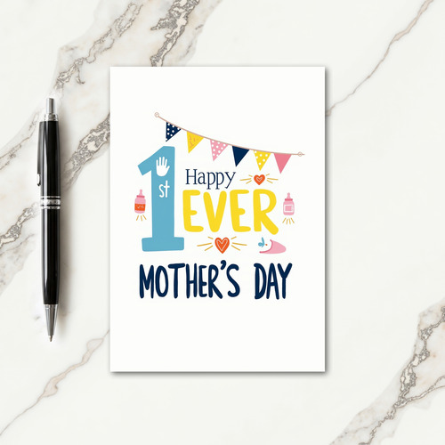 Crisp Happy First Mothers Day Card