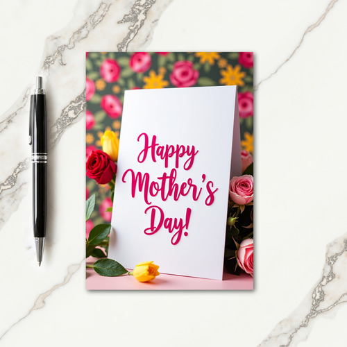 Crisp White Mothers Day Card