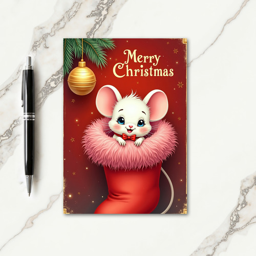 Critter Stocking Christmas Card thumbnail