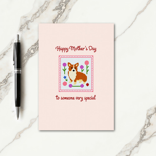 Cross Stitch Dog Card