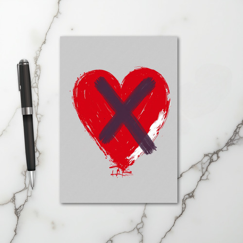 Crossed Out Heart Card