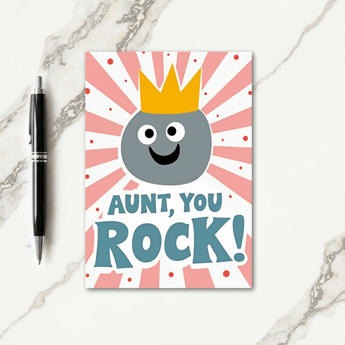 Crowned Aunt Rocks Mothers Day Card