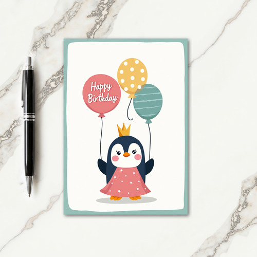 Crowned Bird Birthday Card