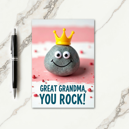 Crowned Grandma Stone Figure Card