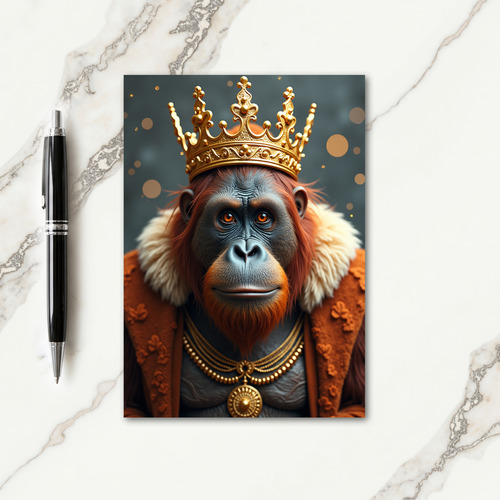 Crowned Primate Birthday Card