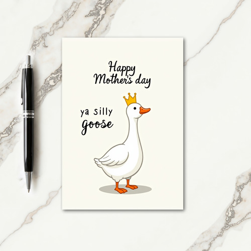 Crowned Waterbird Mothers Day Card