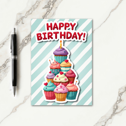 Cupcake Art Birthday Card