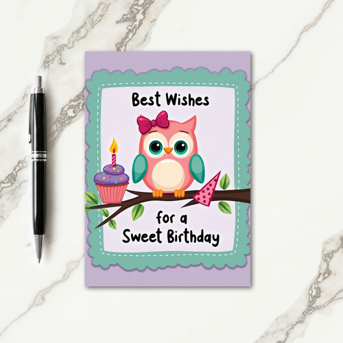 Cupcake Bird Birthday Card