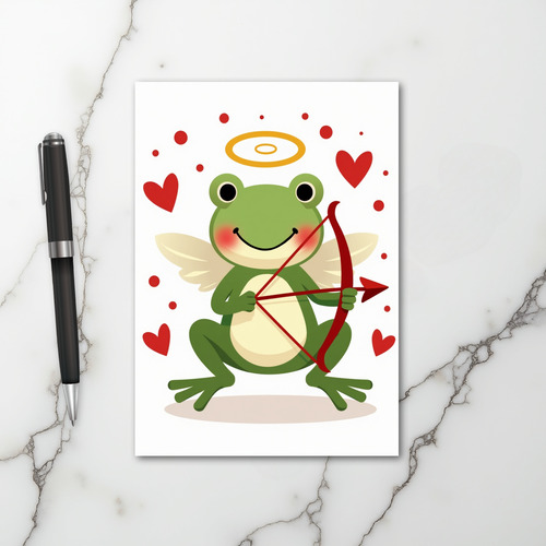 Cupid Frog Valentine Love Card
