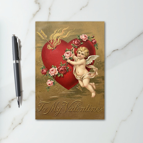 Cupid Heart Valentine Card