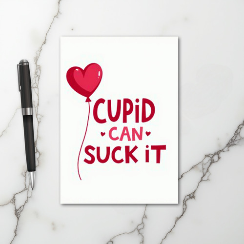 Cupid Sucks Funny Valentines Card
