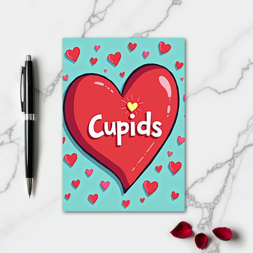 Cupids Red Heart Love Greeting Card