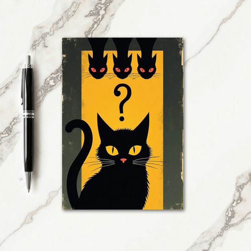 Curious Black Cats Gaze Card thumbnail