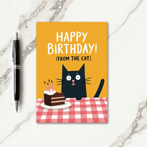 Curious Cat Cake Birthday Card
