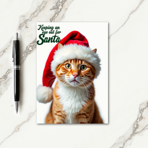 Curious Cat Christmas Card