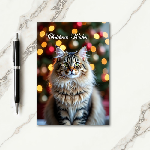 Curious Feline Christmas Card