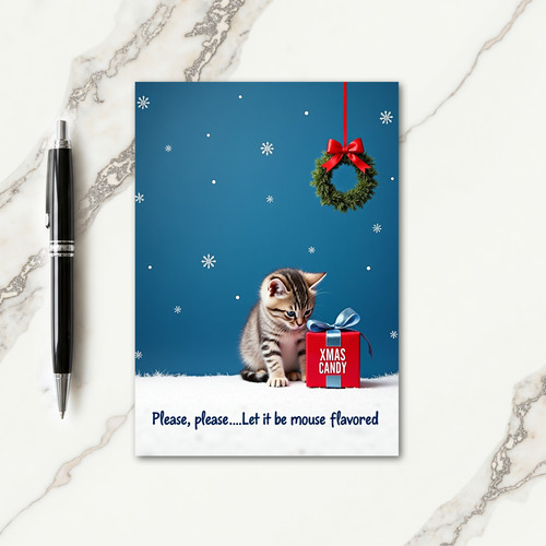 Curious Feline Gift Christmas Card