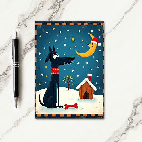 Curious Pup Christmas Card