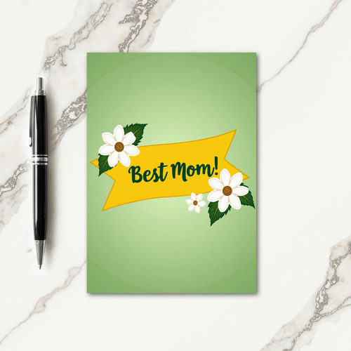 Curved Green Best Mom Card