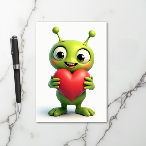 Cute Alien Love You Card