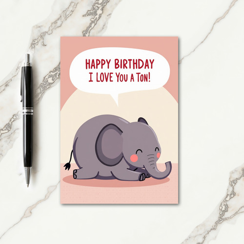 Cute Baby Elephant Birthday Card