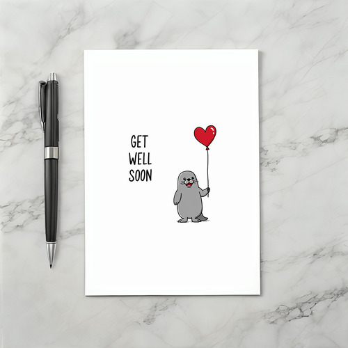Cute Baby Walrus Get Well Card