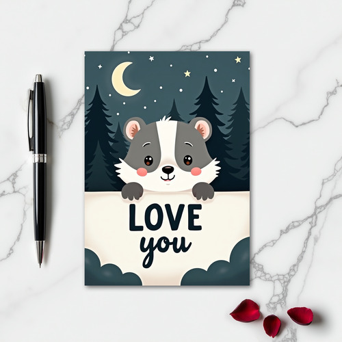 Cute Badger Love You Card