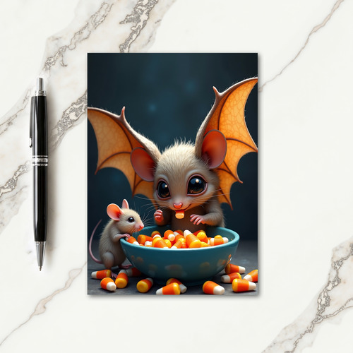 Cute Bat Creatures Candy Treat Card