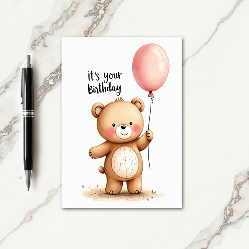 Cute Bear Birthday Card
