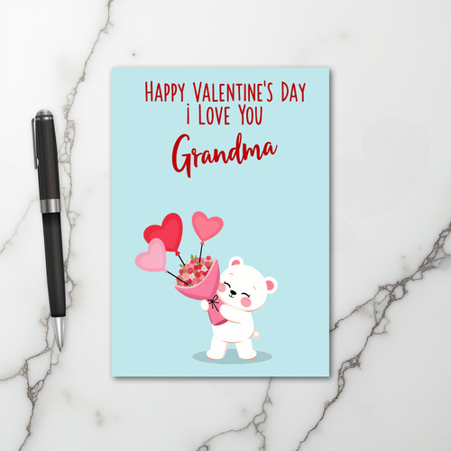 Cute Bear Grandma Valentines Card