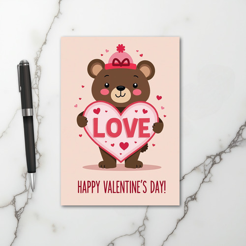Cute Bear Love Valentine Card