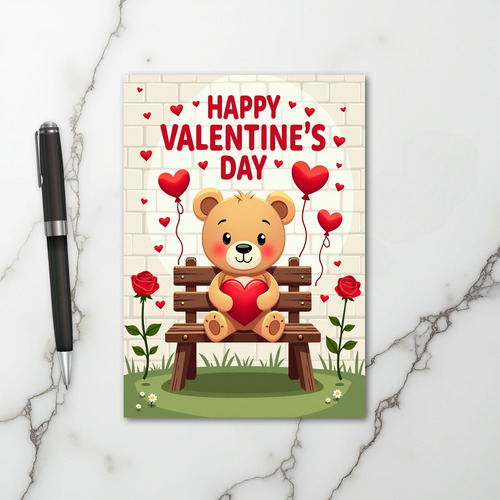 Cute Bear Valentines Day Card