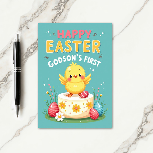 Cute Bird Easter First Holiday Card
