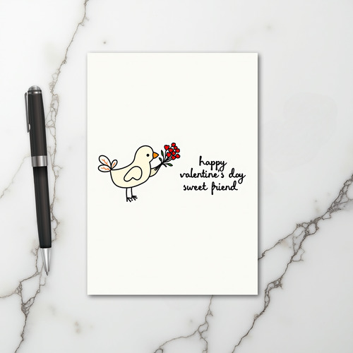 Cute Bird Valentines Day Friend Card