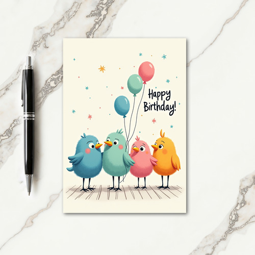 Cute Birdie Birthday Card
