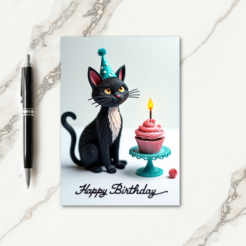 Cute Birthday Feline Card