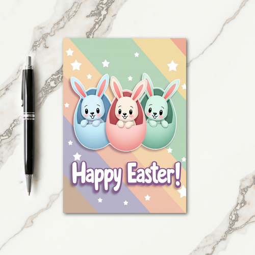 Cute Bunnies Easter Celebration Card