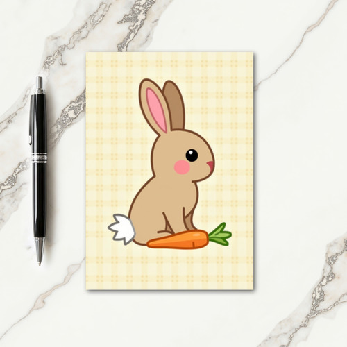 Cute Bunny And Carrot Card