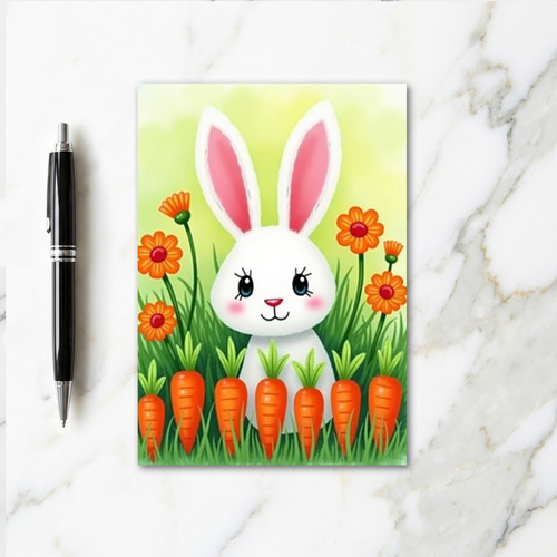 Cute Bunny And Veggies Card