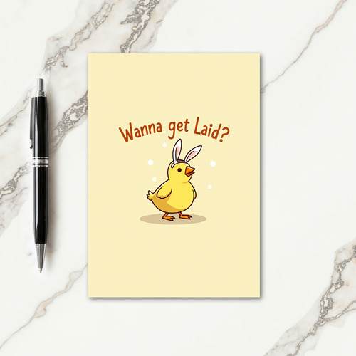 Cute Bunny Bird Question Card