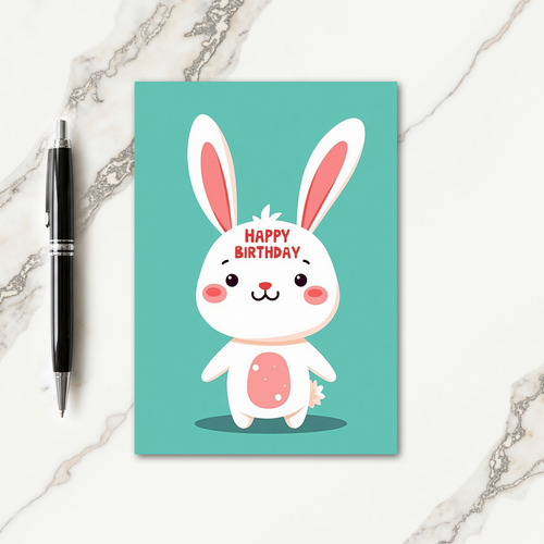 Cute Bunny Birthday Card